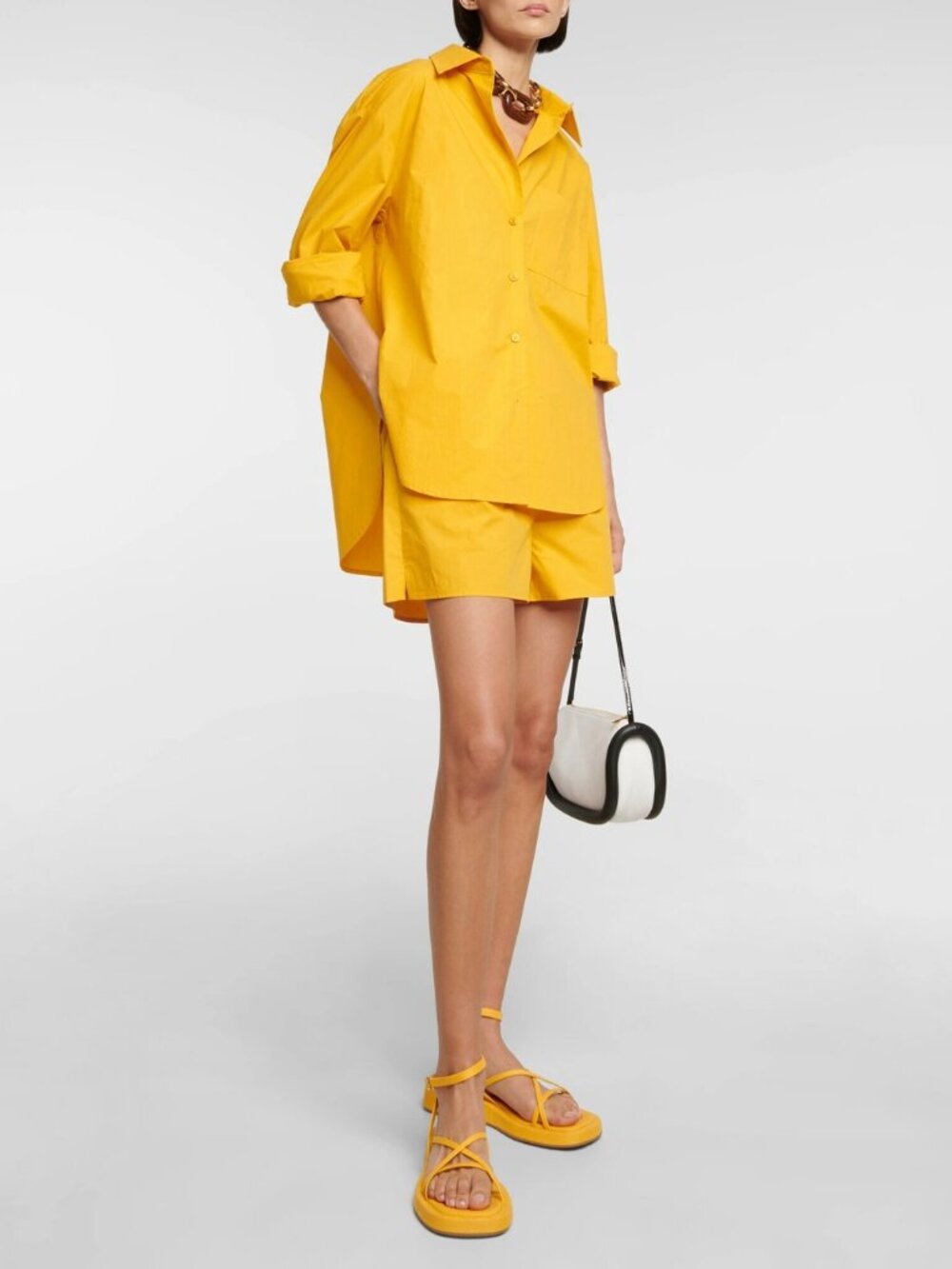 The Frankie Shop Yellow Cotton Boxer Shorts